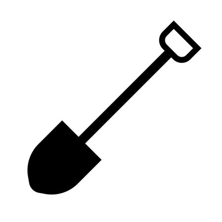 Shovel silhouette icon. Dig. Mining. Editable vector.のイラスト素材