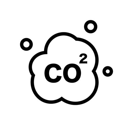 Simple CO2 icon. Carbon dioxide. Editable vector.のイラスト素材