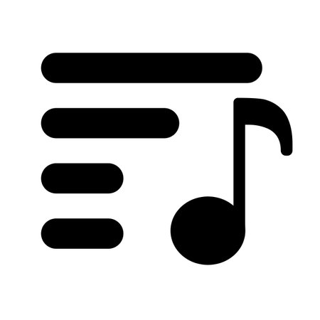 Music playlist silhouette icon. Editable vector.のイラスト素材