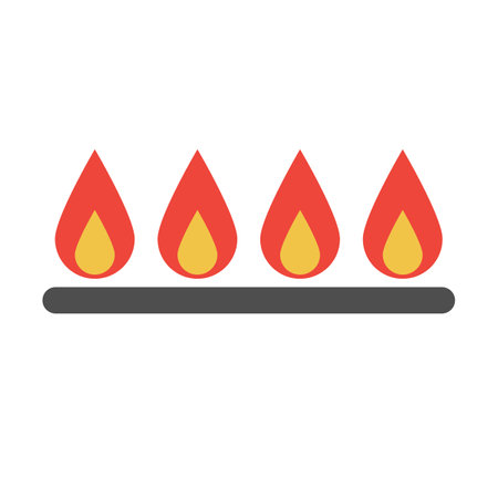 Simple gas stove and fire icon. Editable vector.のイラスト素材