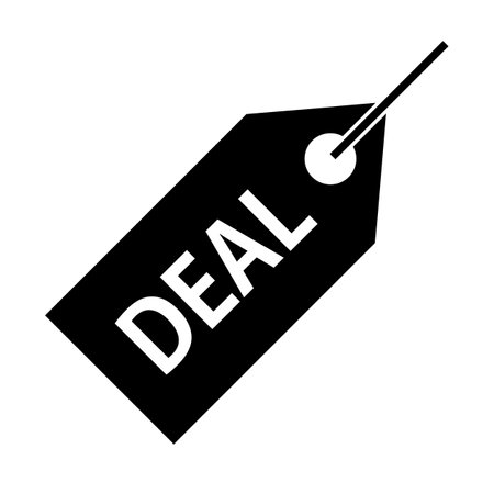 DEAL tag silhouette icon. Editable vector.のイラスト素材