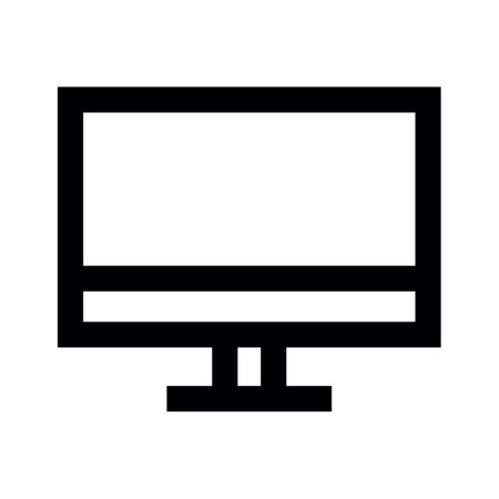 Simple desktop PC icon. Personal computer. Editable vector.のイラスト素材