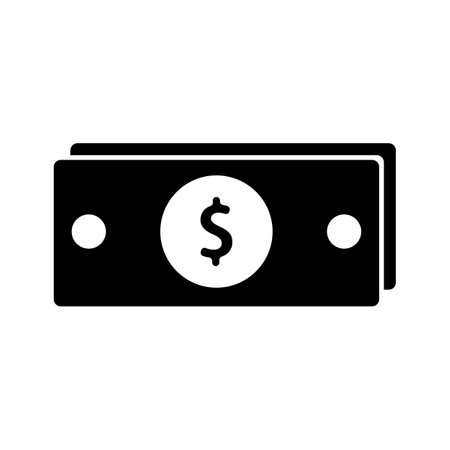 Dollar bills silhouette icon. Foreign money. Editable vector.のイラスト素材