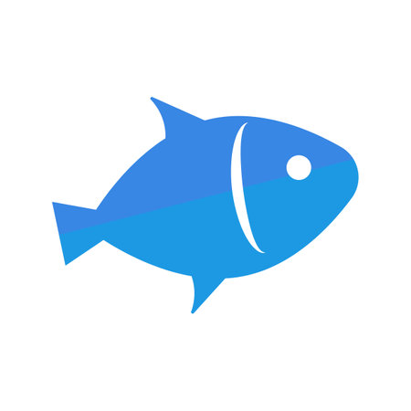 Blue aquarium fish icon. Editable vector.のイラスト素材