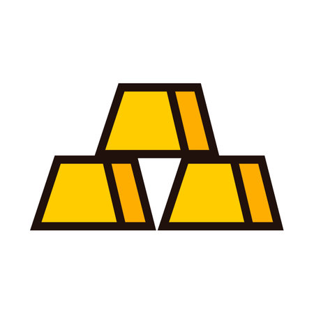 Gold bars. Assets. Gold investment. Editable vector.のイラスト素材