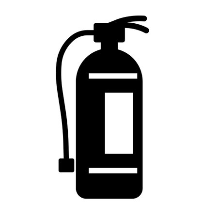 Fire extinguisher silhouette icon. Firefighting. Editable vector.のイラスト素材