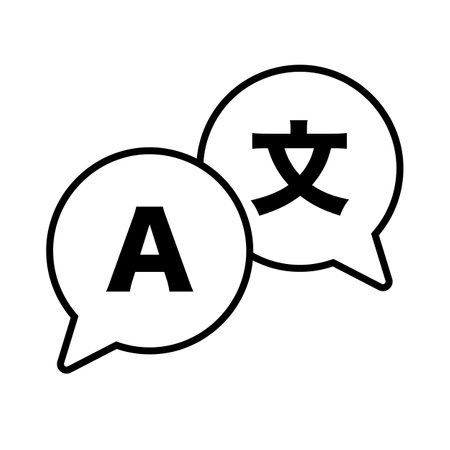 Chinese and English speech bubble icons. Translation and conversation. Editable vector.のイラスト素材