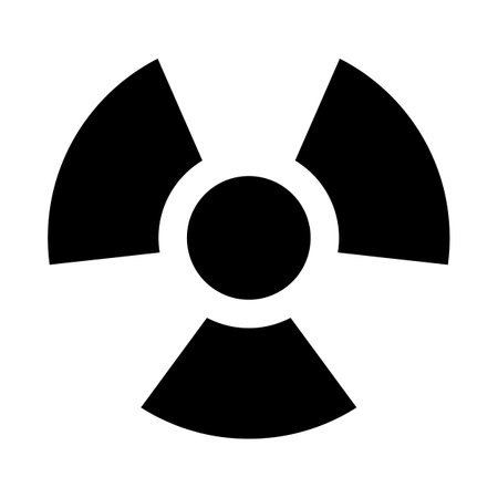 Radioactive hazard silhouette icon. Radiation. Editable vector.のイラスト素材