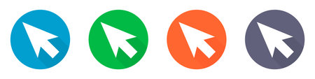 Round Mouse Cursor Icon Set. Mouse pointer set. Editable vector.のイラスト素材