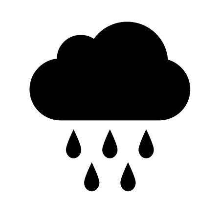 Rain silhouette icon. Heavy rain. Rainy day. Editable vector.のイラスト素材