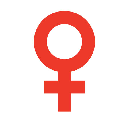 Red female symbol icon. Editable vector.のイラスト素材