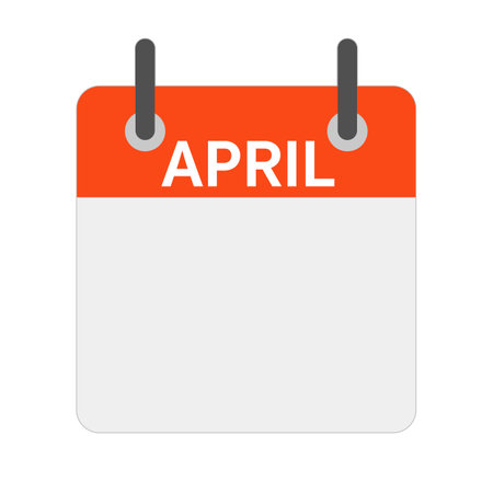 Flat design April calendar icon. Editable vector.のイラスト素材