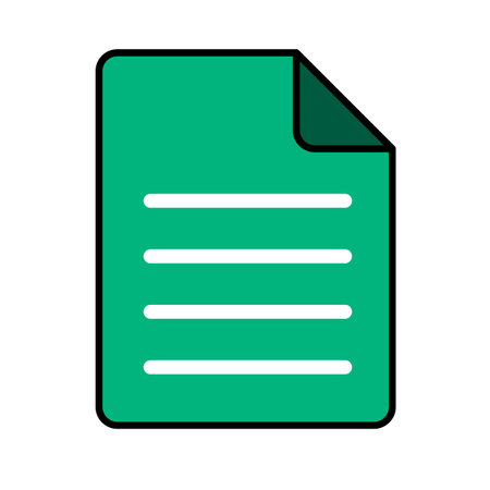 Green file icon. Datasheet. Electronic data. Editable vector.のイラスト素材