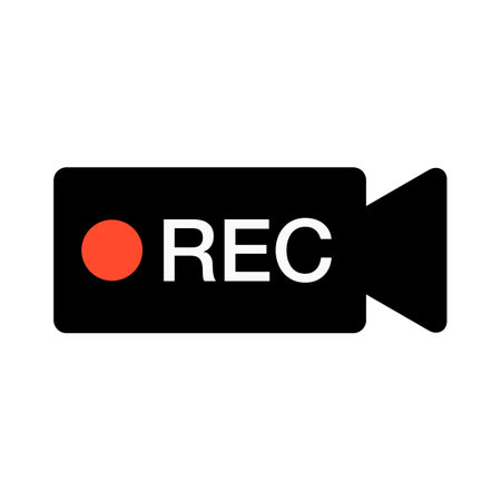 Film camera icon for REC. Editable vector.のイラスト素材