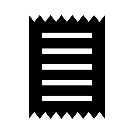 Receipt silhouette icon. Invoice or claim form. Editable vector.のイラスト素材