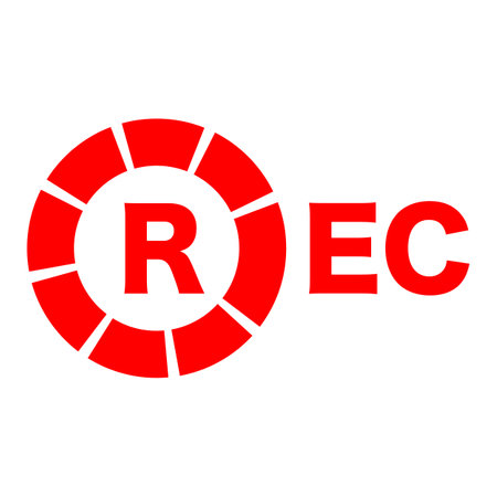 REC  . Recording. Video Recording. Editable vector.のイラスト素材