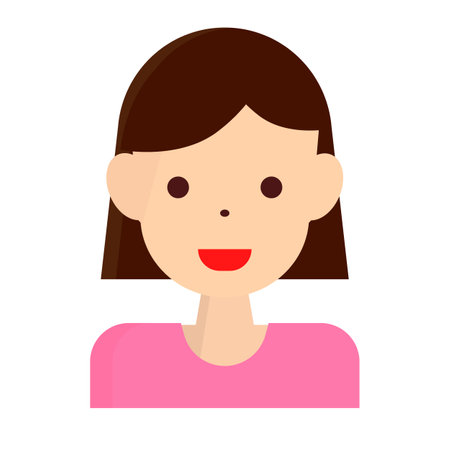 Smiling female icon. Woman. Mother. Editable vector.のイラスト素材