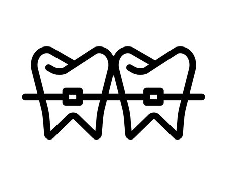 Simple braces teeth icon. Editable vector.のイラスト素材