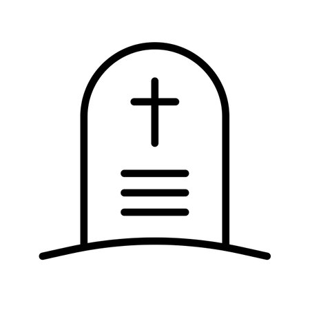 Simple Christian tomb icon. Grave. Editable vector.のイラスト素材