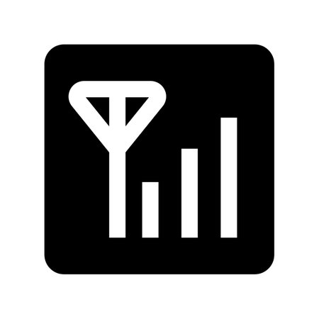 Square mobile radio antenna icon. Editable vector.のイラスト素材