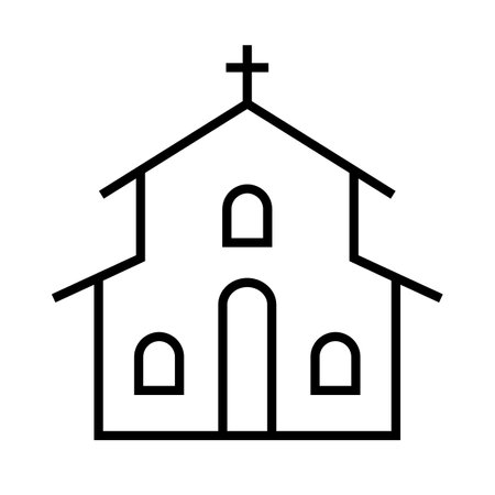 Worship facility icon. Christianity. Church. Editable vector.のイラスト素材
