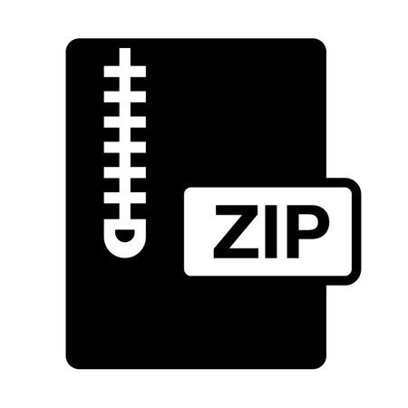 Archive file ZIP silhouette icon. Editable vector.のイラスト素材
