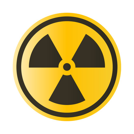 Round radioactive icon. A nuclear or atomic icon. Editable vector.のイラスト素材