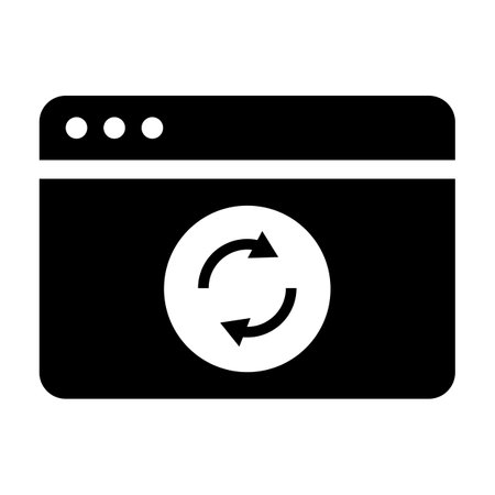Browser reload silhouette icon. Web page reload. Editable vector.のイラスト素材