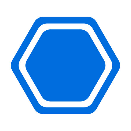 Blue hexagonal sign. Road sign. Traffic sign. Editable vector.