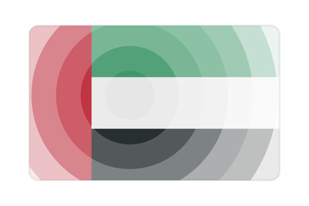 United Arab Emirates flag card. Transparent and stylish design. Editable vector.のイラスト素材