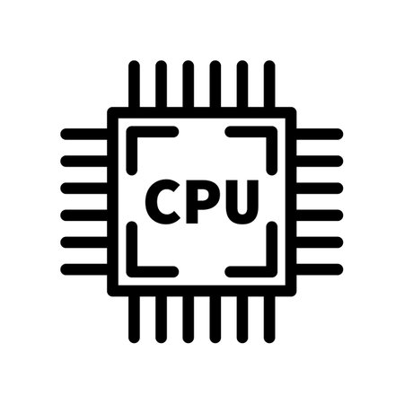 Round CPU icon. Semiconductor. Chip. Editable vector.のイラスト素材