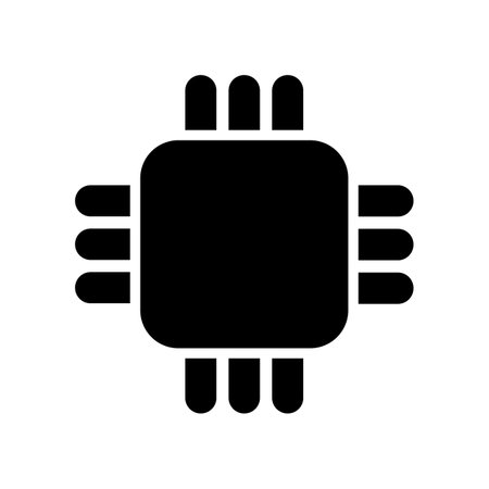 Semiconductor silhouette icon. cpu device. Editable vector.のイラスト素材