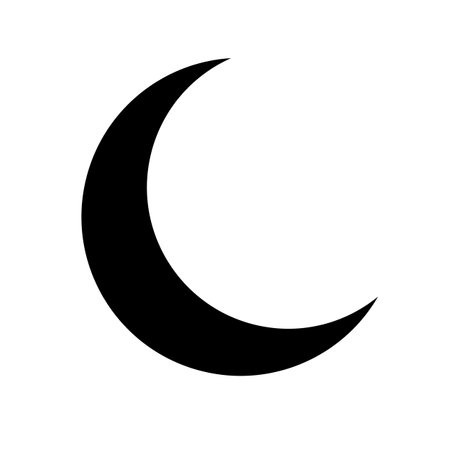 Crescent moon silhouette icon. Night sign. Editable vector.のイラスト素材