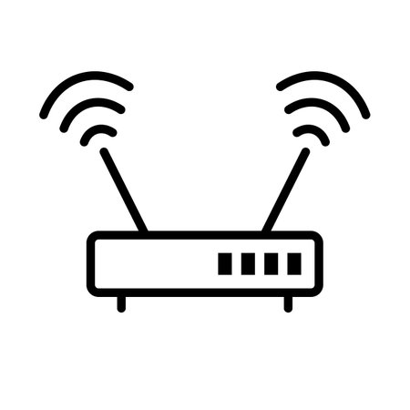 Internet service Wi-Fi router icon. Access point. Editable vector.のイラスト素材
