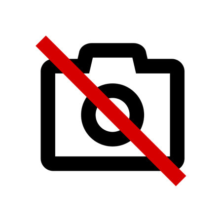 No camera allowed. No photography allowed. Editable vector.のイラスト素材