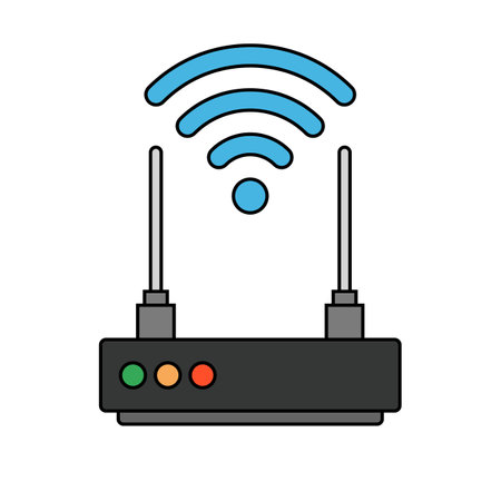 Modern Wi-Fi router icon. Wireless network. Editable vector.のイラスト素材