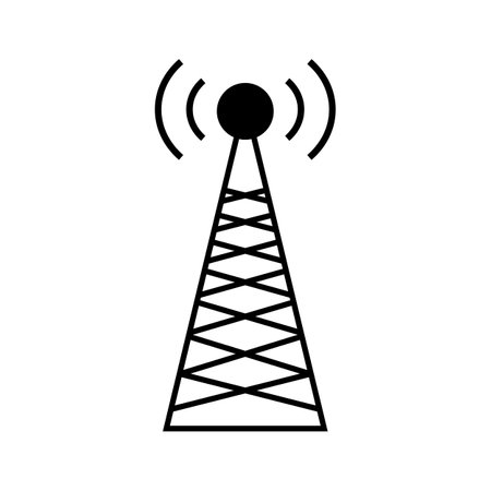 Communication tower and base station icon. Editable vector.のイラスト素材