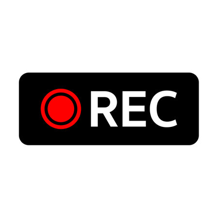 REC icon for video camera recording. Editable vector.のイラスト素材
