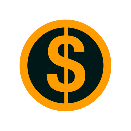 Modern dollar coin icon. Editable vector.のイラスト素材