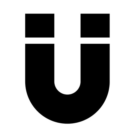Magnet silhouette icon. u-shaped magnet. Editable vector.のイラスト素材