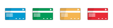 Colorful credit card icon set. Editable vector.のイラスト素材