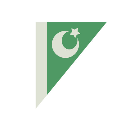 Triangular-shaped Pakistani flag icon. Editable vector.のイラスト素材