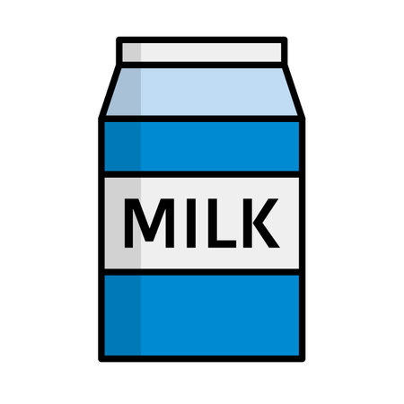 Flat design milk icon. Milk carton. Editable vector.のイラスト素材