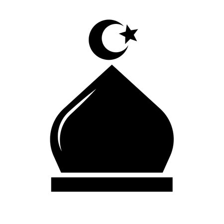 Modern mosque silhouette icon. Islam. Editable vector.のイラスト素材