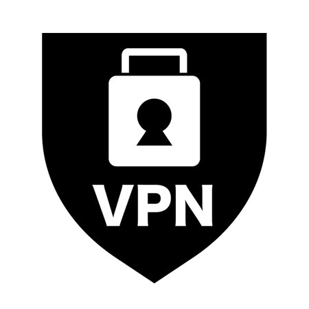 VPN security shield silhouette icon. Editable vector.のイラスト素材