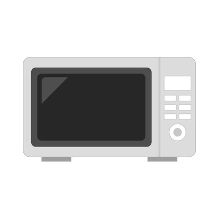 Flat design microwave oven icon. Home appliance. Editable vector.のイラスト素材