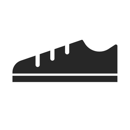 Flat design shoes silhouette icon. Sneaker. Editable vector.のイラスト素材