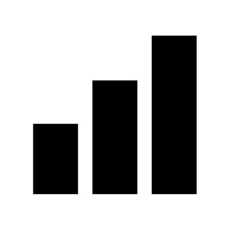 Bar graph silhouette icon. Statistical data. Editable vector.のイラスト素材