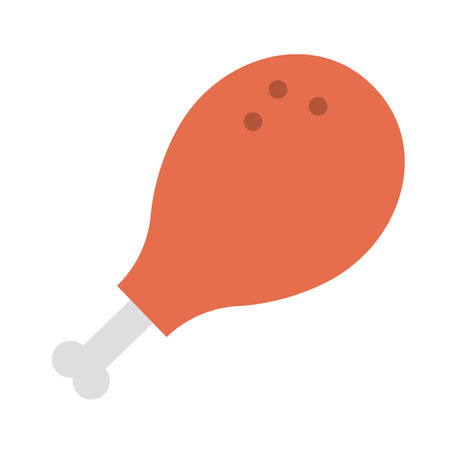 Flat design chicken leg icon. Meat. Editable vector.のイラスト素材