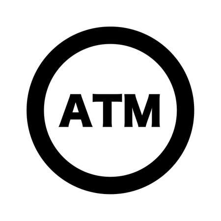 Round ATM sign. ATM mark. Editable vector.のイラスト素材